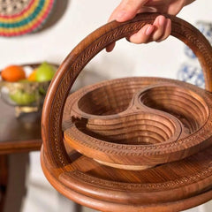 Wooden Dry Fruit Baskest With Brass Work