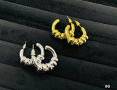 Stainless steel Gold Zircon Hoop Earrings