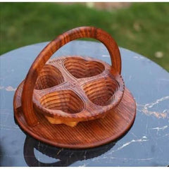 Wooden Dry Fruit Baskest With Brass Work