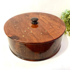 Wooden hotpot with Brass work (Without Steel Bowl